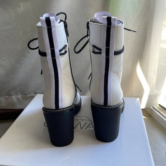 NWT Catwalk White Lace-Up Heeled Women Boots Size 6 German Import - Picture 4 of 14